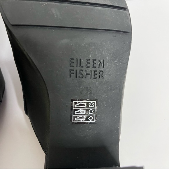 Eileen Fisher Nappa Leather Black Slip-On Mules size 7.5 - Picture 8 of 15